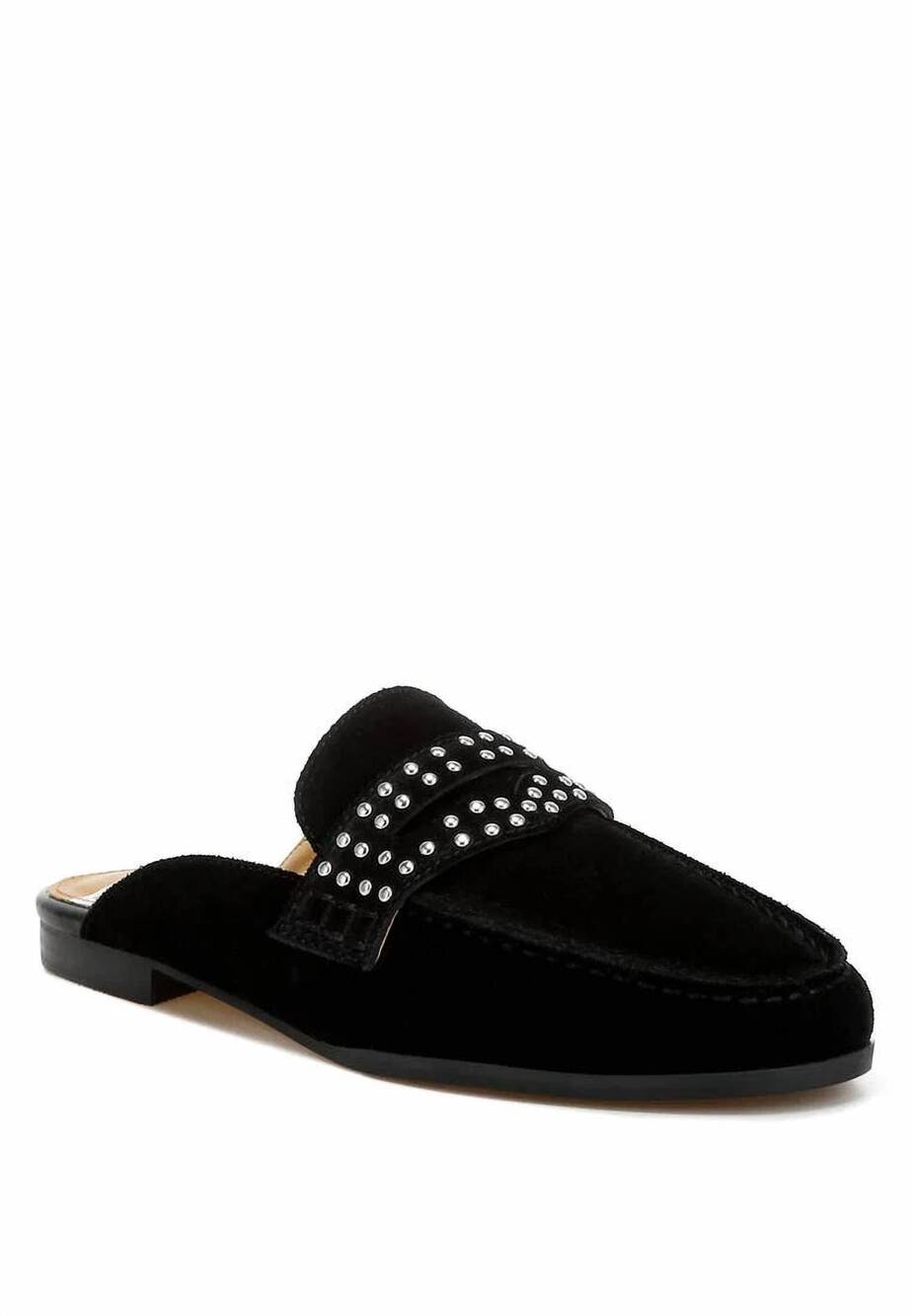NEW RAG COMPANY women's eve park stud embellished penny strap mules in black